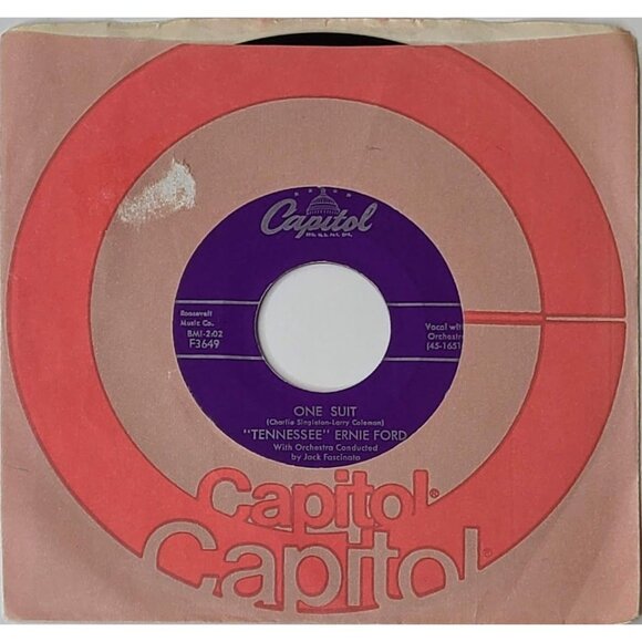 Tennessee Ernie Ford One Suit / The Watermelon Song 45 RPM 7" Vinyl 1957 Capitol - Picture 1 of 8